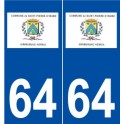 64 Saint-Pierre-d'Irube logo autocollant plaque stickers ville