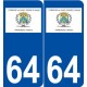 64 Saint-Pierre-d'Irube logo autocollant plaque stickers ville