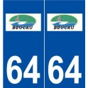 64 Boucau logo autocollant plaque stickers ville