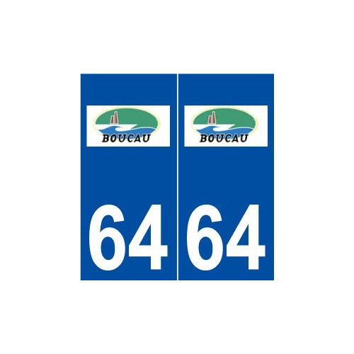 64 Boucau logo autocollant plaque stickers ville