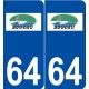 64 Boucau logo autocollant plaque stickers ville