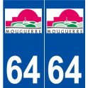 64 Mouguerre blason autocollant plaque stickers ville
