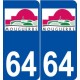 64 Mouguerre blason autocollant plaque stickers ville