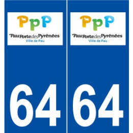 64 Pau logo autocollant plaque stickers ville