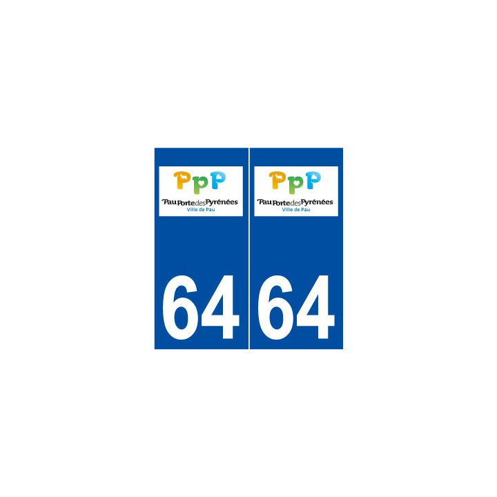 64 Pau logo autocollant plaque stickers ville
