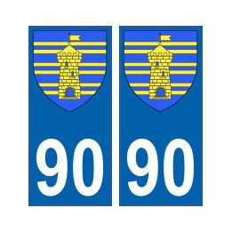 90 Territoire de Belfort autocollant plaque blason armoiries stickers département