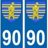 90 Territoire de Belfort autocollant plaque blason armoiries stickers département