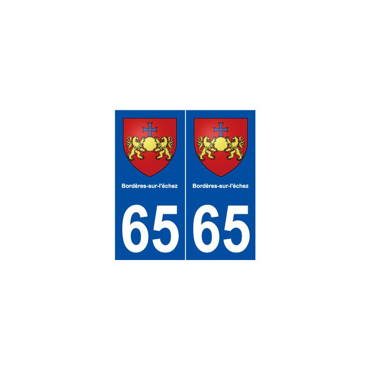 65 Bordères-sur-l'échez blason autocollant plaque stickers ville