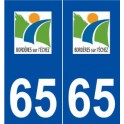 65 Bordères-sur-l'échez logo autocollant plaque stickers ville