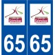 65 Séméac logo autocollant plaque stickers ville