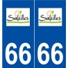 66 Saleilles blason autocollant plaque stickers ville