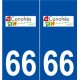 66 Canohès logo autocollant plaque stickers ville
