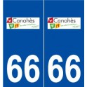 66 Canohès logo autocollant plaque stickers ville