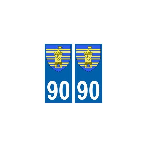 90 Territoire de Belfort autocollant plaque blason armoiries stickers département