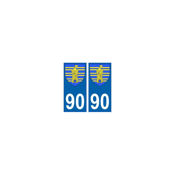 90 Territoire de Belfort autocollant plaque blason armoiries stickers département