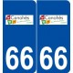 66 Canohès logo autocollant plaque stickers ville