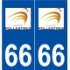 66 Pollestres logo autocollant plaque stickers ville