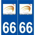 66 Pollestres logo autocollant plaque stickers ville