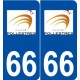 66 Pollestres logo autocollant plaque stickers ville