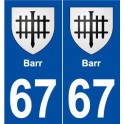 67 Barr blason autocollant plaque stickers ville