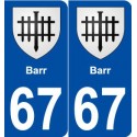 67 Barr blason autocollant plaque stickers ville