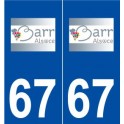 67 Barr logo autocollant plaque stickers ville