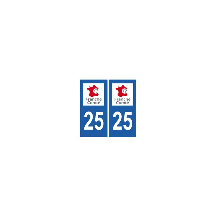 25 Doubs autocollant plaque