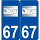 67 Barr logo autocollant plaque stickers ville
