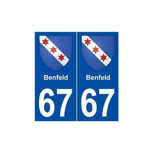 67 Benfeld blason autocollant plaque stickers ville
