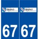 67 Benfeld logo autocollant plaque stickers ville