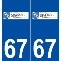 67 Benfeld logo autocollant plaque stickers ville
