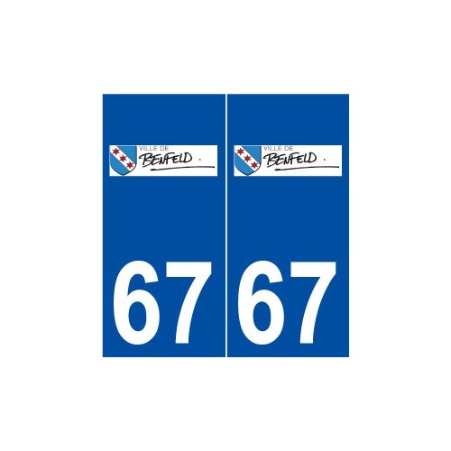 67 Benfeld logo autocollant plaque stickers ville