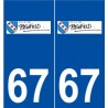 67 Benfeld logo autocollant plaque stickers ville