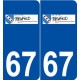 67 Benfeld logo autocollant plaque stickers ville
