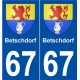 67 Betschdorf blason autocollant plaque stickers ville