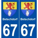 67 Betschdorf blason autocollant plaque stickers ville