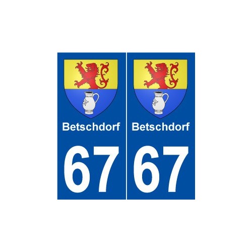 67 Betschdorf blason autocollant plaque stickers ville