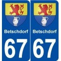 67 Betschdorf blason autocollant plaque stickers ville