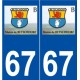 67 Betschdorf logo autocollant plaque stickers ville