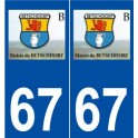 67 Betschdorf logo autocollant plaque stickers ville