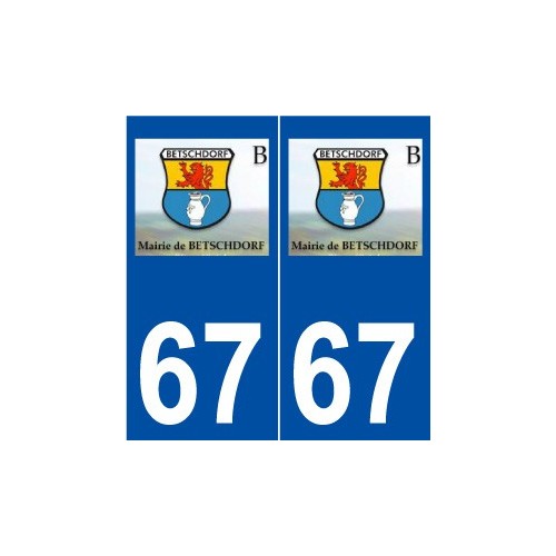 67 Betschdorf logo autocollant plaque stickers ville