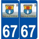 67 Betschdorf logo autocollant plaque stickers ville
