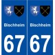 67 Bischheim blason autocollant plaque stickers ville