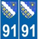 91 Essonne autocollant plaque blason armoiries stickers département