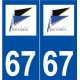 67 Bischheim logo autocollant plaque stickers ville