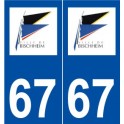 67 Bischheim logo autocollant plaque stickers ville