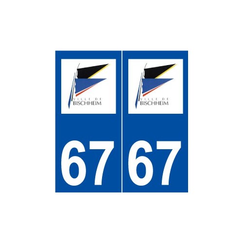 67 Bischheim logo autocollant plaque stickers ville