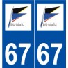 67 Bischheim logo autocollant plaque stickers ville