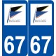 67 Bischheim logo autocollant plaque stickers ville