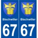 67 Bischwiller blason autocollant plaque stickers ville